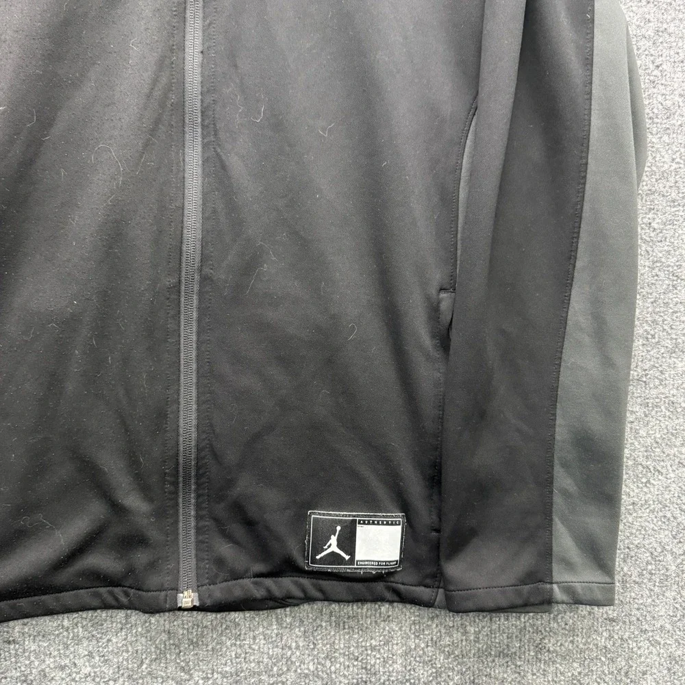 Jordan Dri-FIT Track Jacket Mens XL Black Gray Full Zip‎ Athletic Outdoor